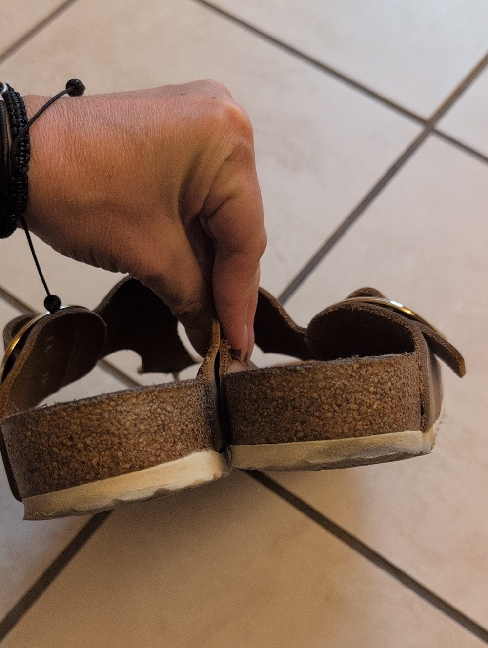 BIRKENSTOCK GIZAH LEATHER SANDALS SIZE 41 Gold BROWN - Picture 7 of 9